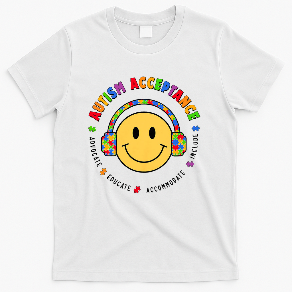 Autism Awareness Acceptance Special Education Teacher T-Shirt - White