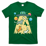 Alien Abduction Cats Ufo Flying Saucer Space Women T-Shirt