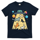 Alien Abduction Cats Ufo Flying Saucer Space Women T-Shirt