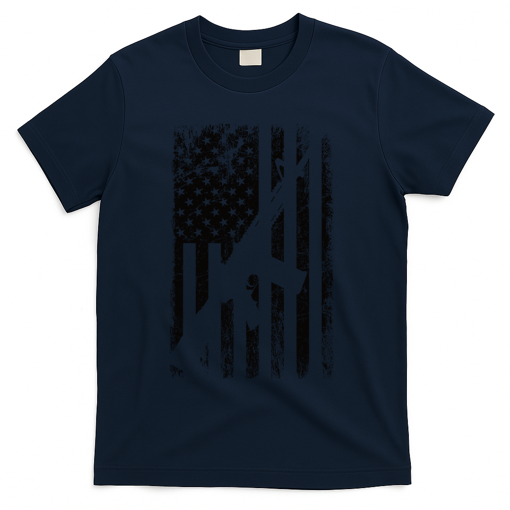AR15 American Flag T-Shirt - Navy
