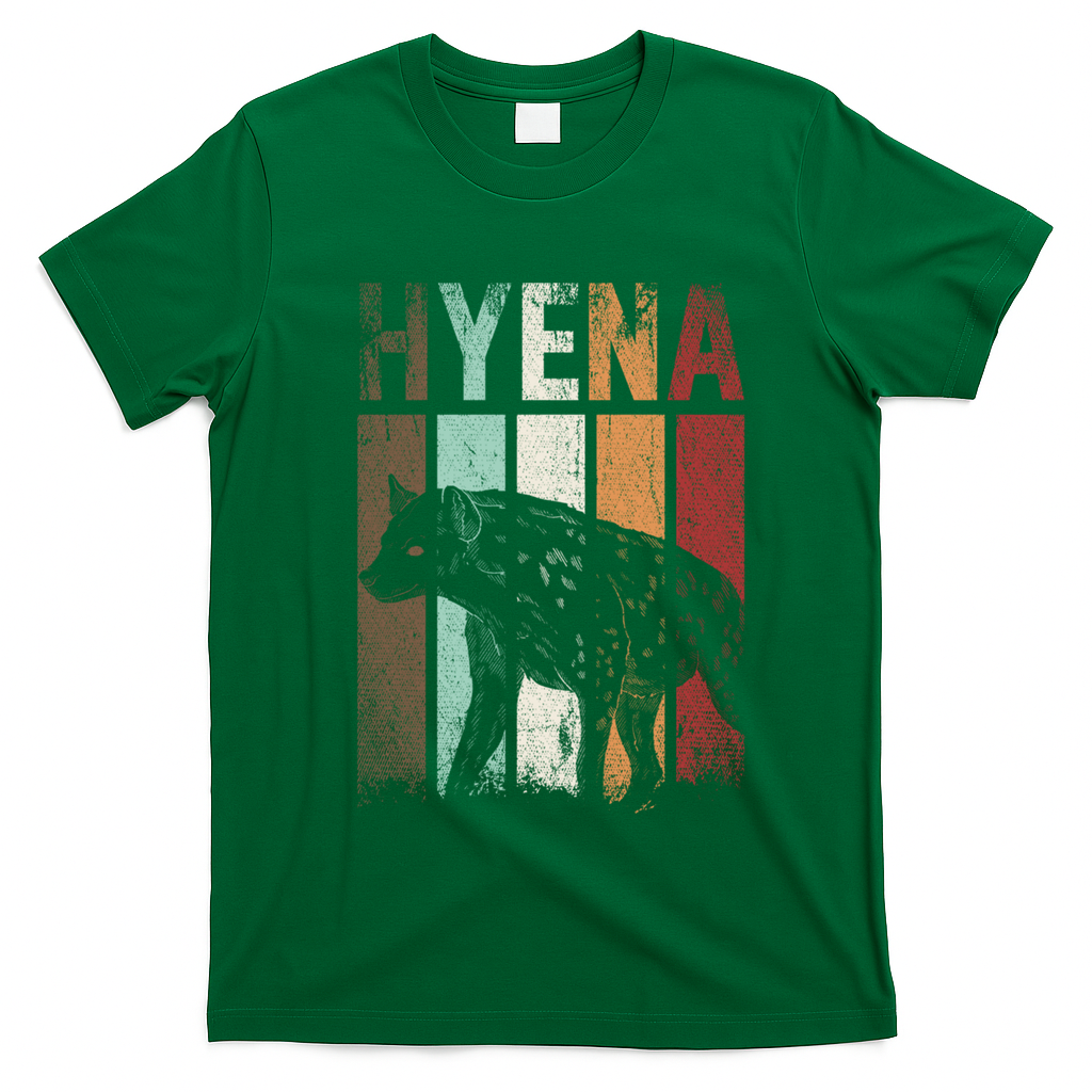Africa Animal Gift Zoo Keeper Retro Hyena Funny Gift T-Shirt - Irish Green