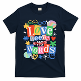 Autism Awareness Love Needs No Word T-Shirt - Navy