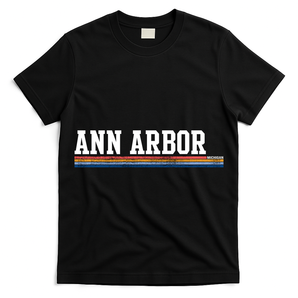 Ann Arbor Michigan Retro Logo T-Shirt