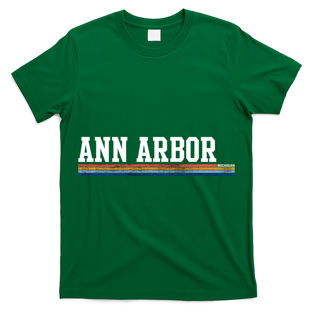 Ann Arbor Michigan Retro Logo T-Shirt
