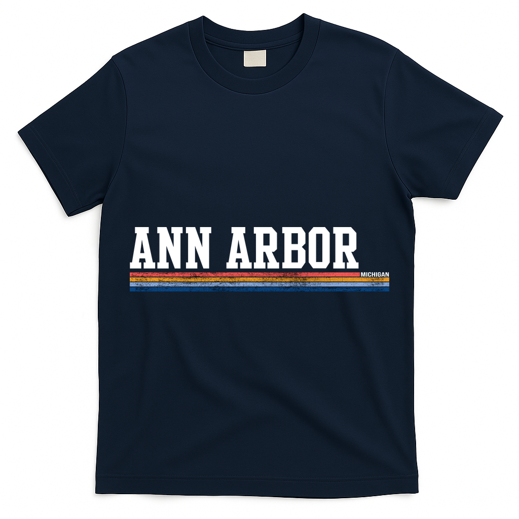 Ann Arbor Michigan Retro Logo T-Shirt