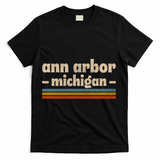 Ann Arbor Michigan Retro T-Shirt - Black