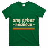 Ann Arbor Michigan Retro T-Shirt - Green