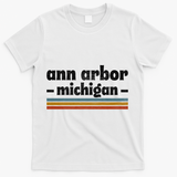 Ann Arbor Michigan Retro T-Shirt - White