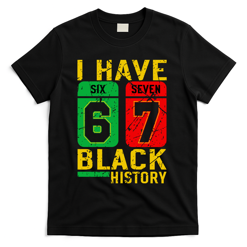 African American Pride I Have 67 Black History 6-7 Meme T-Shirt - Black