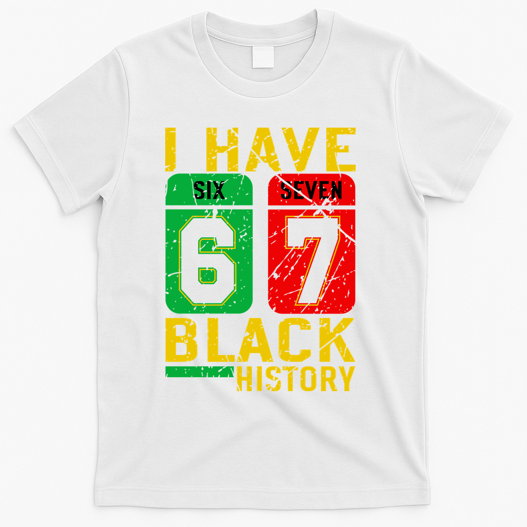 African American Pride I Have 67 Black History 6-7 Meme T-Shirt - White