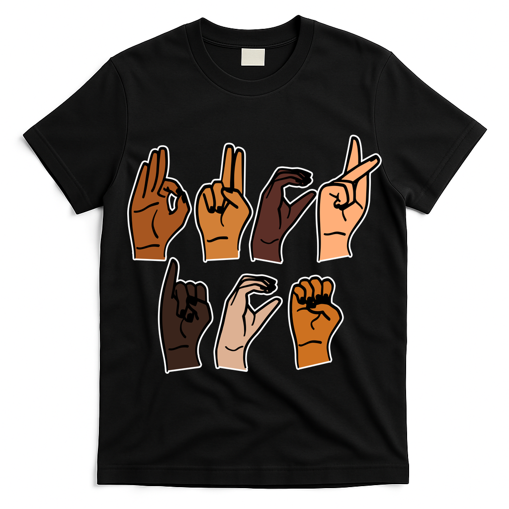 ASL American Sign Language FCK ICE Anti ICE T-Shirt