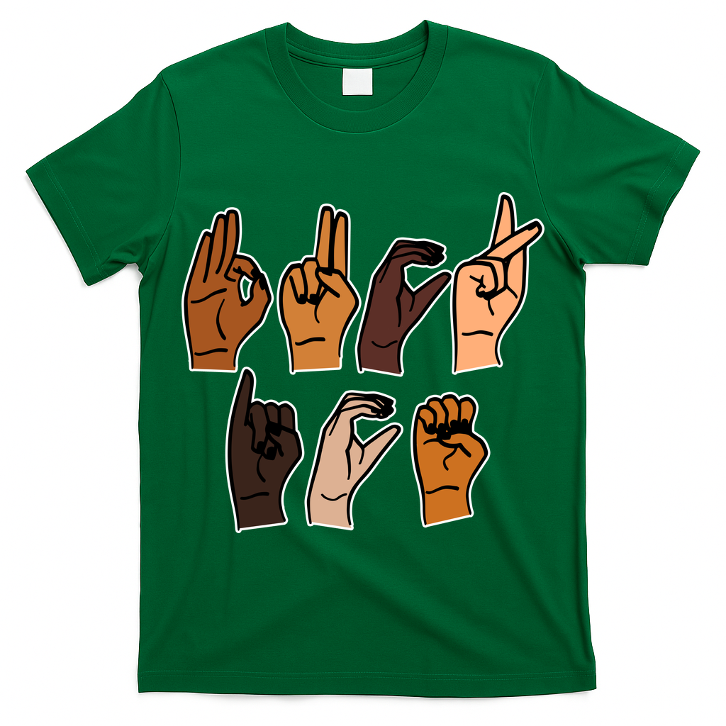 ASL American Sign Language FCK ICE Anti ICE T-Shirt