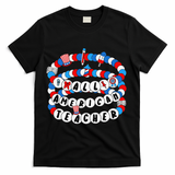 All American Teacher 4th July Bracelet Teacher Appreciation T-Shirt - Black