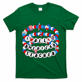 All American Teacher 4th July Bracelet Teacher Appreciation T-Shirt - Green