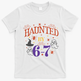 Aunted By 6-7 Halloween Math Teacher 67 Meme T-Shirt - White