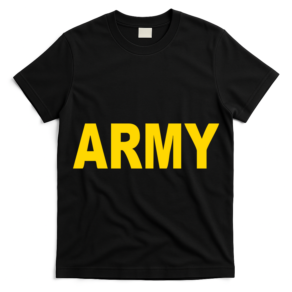 Army Black And Yellow Imprint T-Shirt