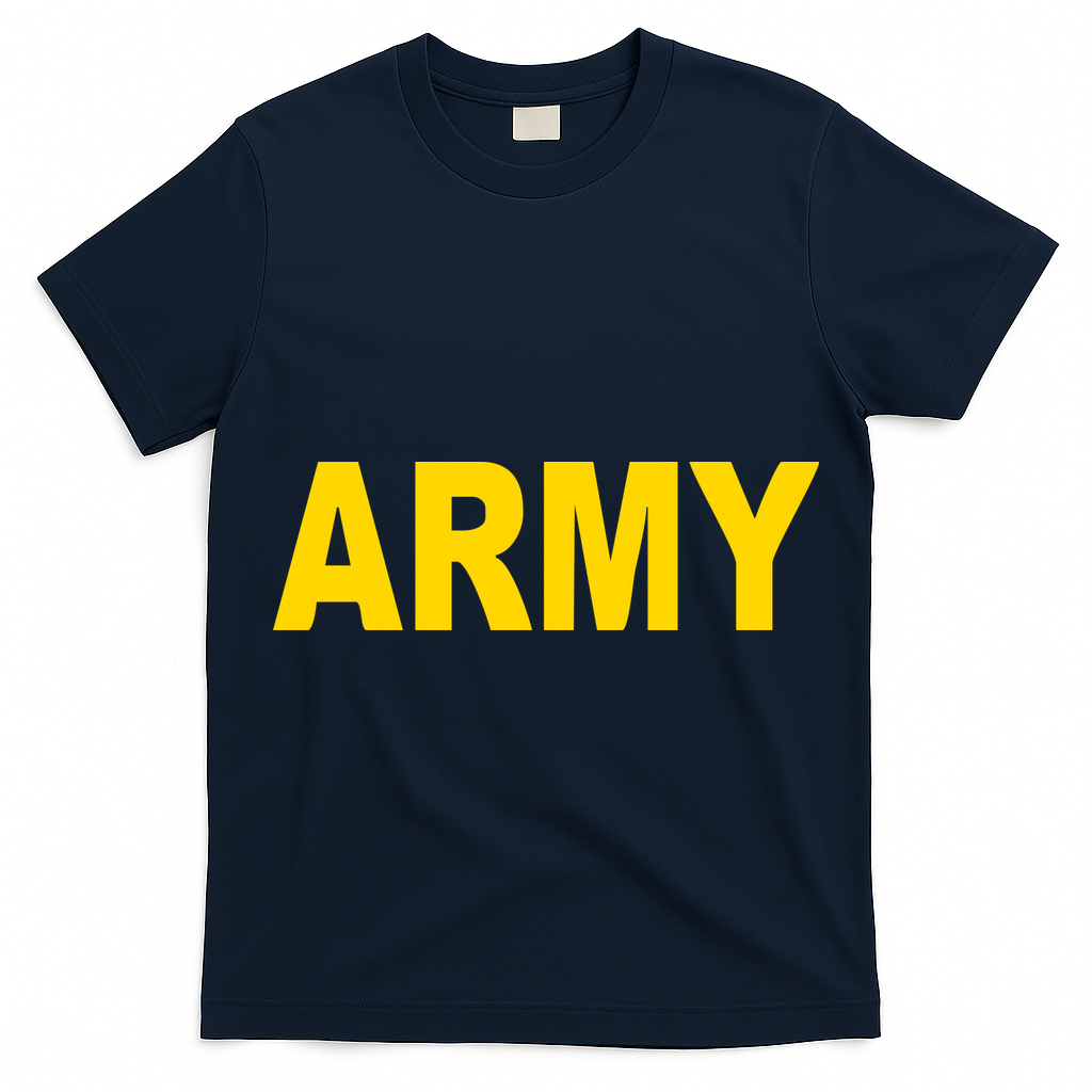 Army Black And Yellow Imprint T-Shirt