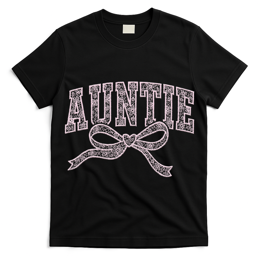 Auntie Blessed Aunt Auntie Life Lace Coquette Mothers Day T-Shirt