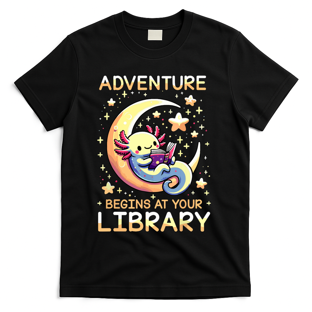 Adventure Begins At Your Library Summer Reading Program 2024 T-Shirt - Black