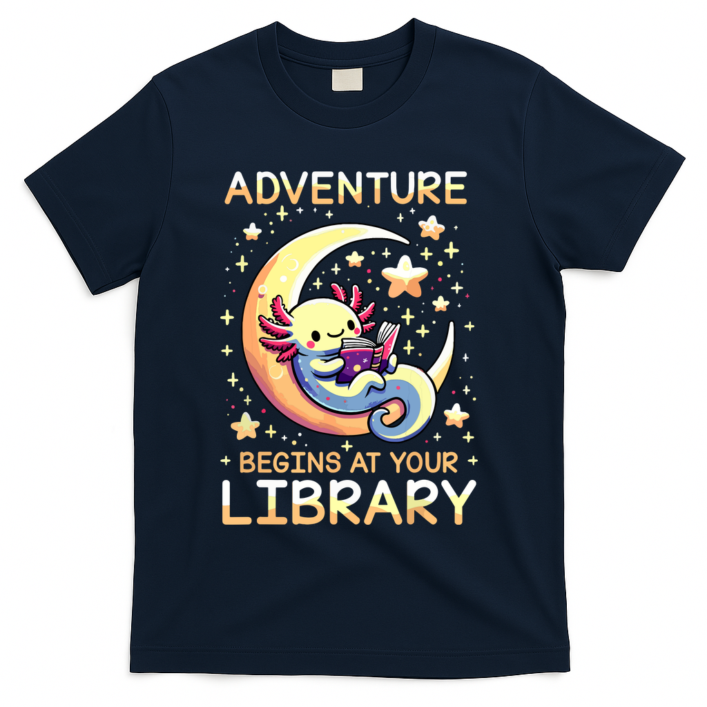Adventure Begins At Your Library Summer Reading Program 2024 T-Shirt - Navy