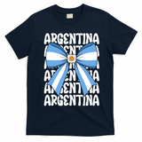 Argentina Bow Graphic Flag Colors T-Shirt - Navy Blue
