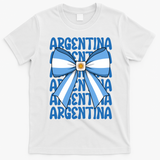 Argentina Bow Graphic Flag Colors T-Shirt - White