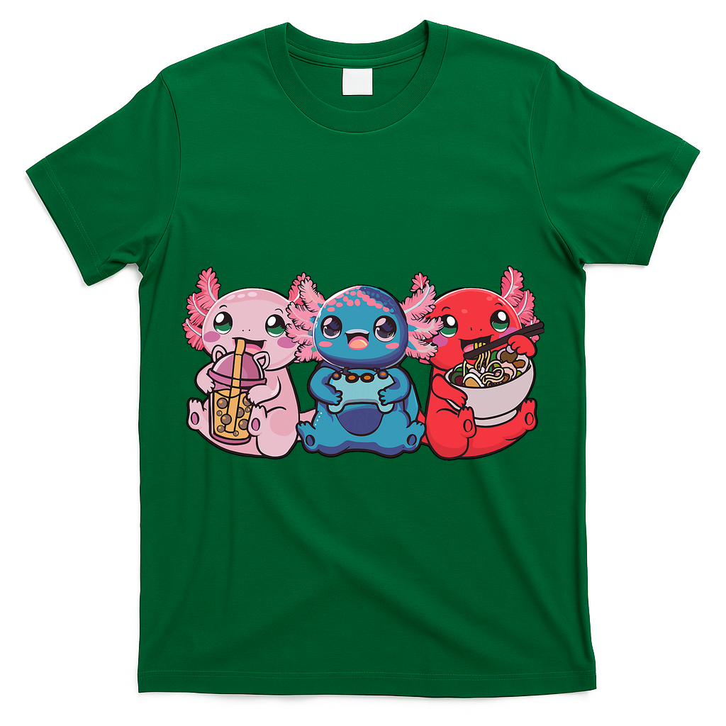 Axolotl Boba Tea Bubble Tea Gaming Gamer Ramen Axolotl  T-Shirt
