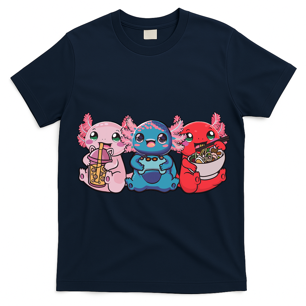 Axolotl Boba Tea Bubble Tea Gaming Gamer Ramen Axolotl  T-Shirt