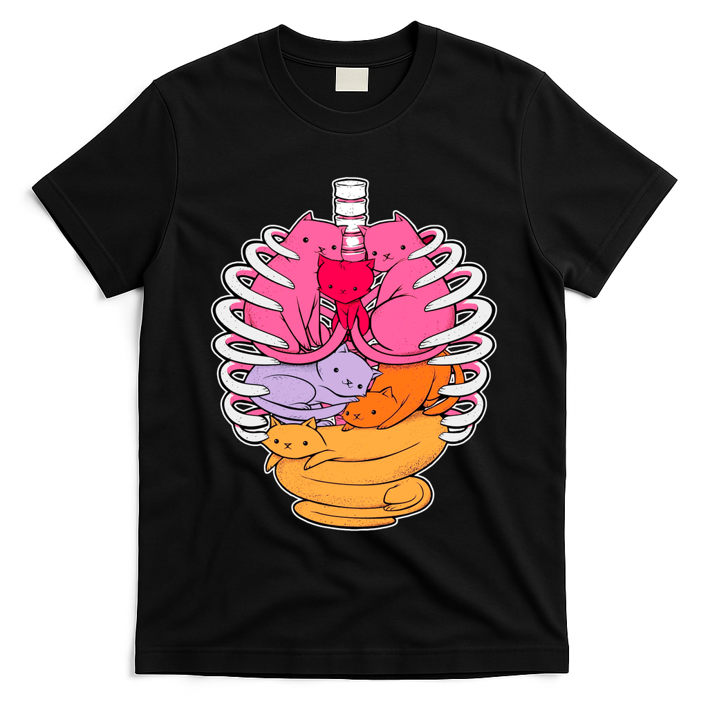 Aanatomicat Cat Chest Skeleton T-Shirt