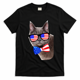 American Cat With USA Glasses And Bow Tie T-Shirt