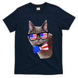 American Cat With USA Glasses And Bow Tie T-Shirt