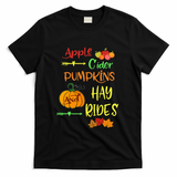 Apple Cider Pumpkins And Hayrides Cute Fall T-Shirt - Black