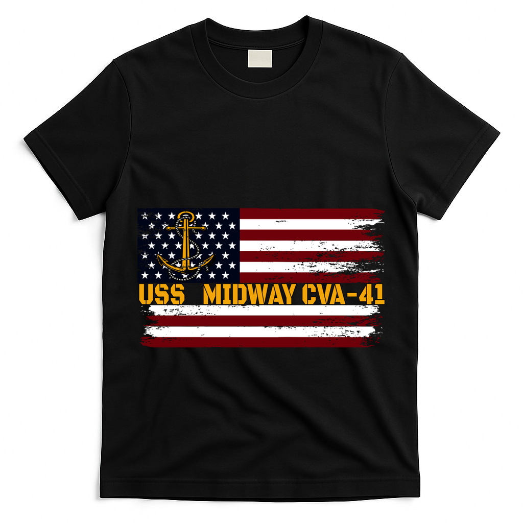 Aircraft Carrier Uss Midway Cva41 Veterans Day FatherS Day Great Gift T-Shirt