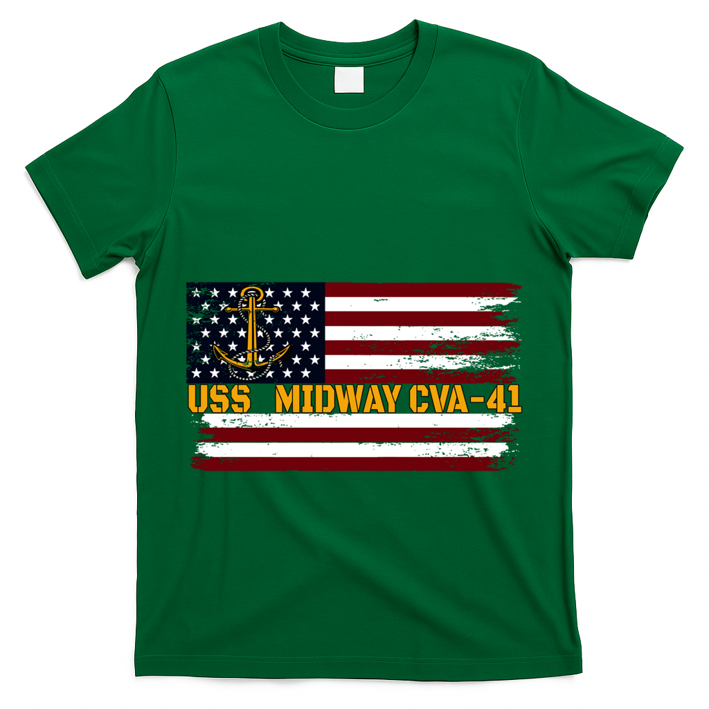 Aircraft Carrier Uss Midway Cva41 Veterans Day FatherS Day Great Gift T-Shirt