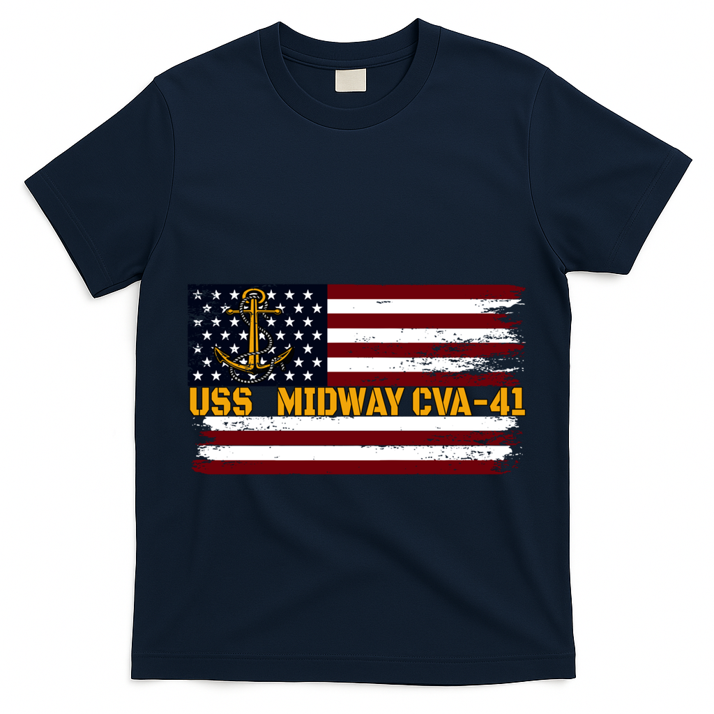 Aircraft Carrier Uss Midway Cva41 Veterans Day FatherS Day Great Gift T-Shirt