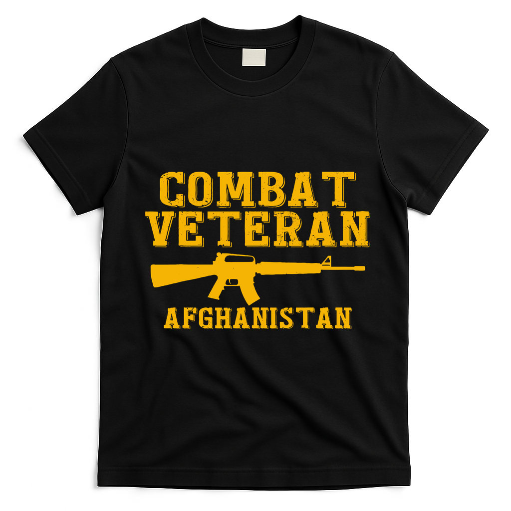 Afghanistan Combat Veteran Proud T-Shirt - Black