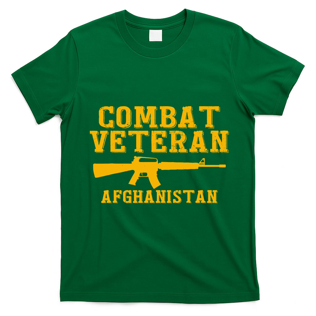 Afghanistan Combat Veteran Proud T-Shirt - Irish Green
