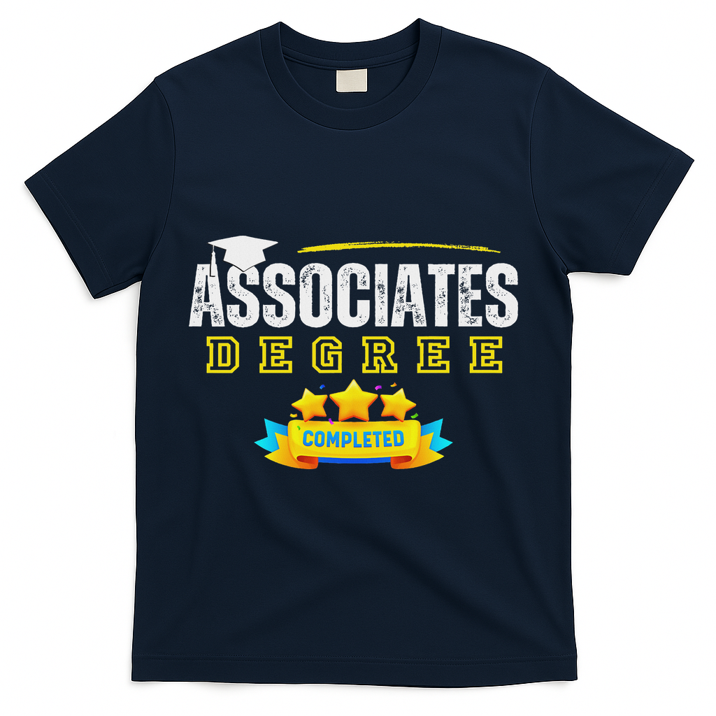 Associates Degree Graduation Senior Celebration Grad Party T-Shirt - Navy
