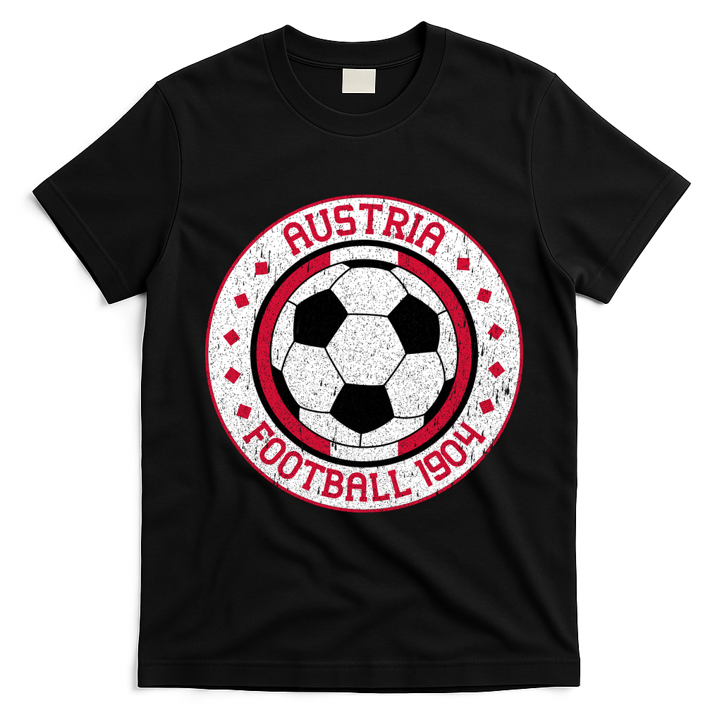 Austria Football 1904 Vintage Soccer T-Shirt - Black