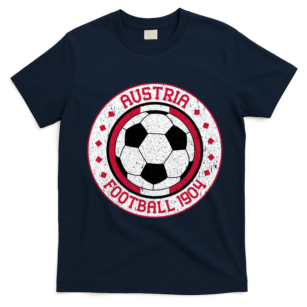 Austria Football 1904 Vintage Soccer T-Shirt - Navy Blue