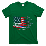 Air Force 250 Years USA Flag 250th Anniversary  T-Shirt - Green
