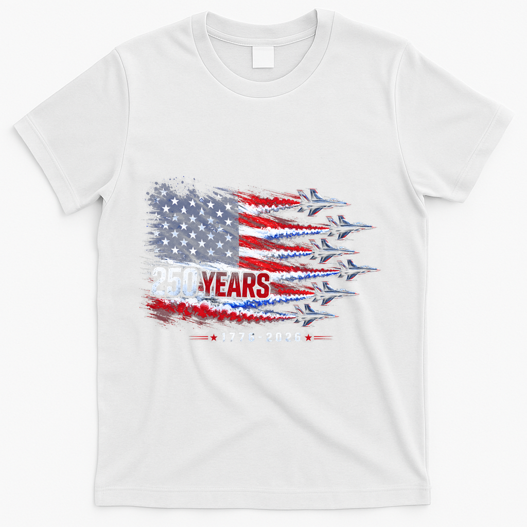 Air Force 250 Years USA Flag 250th Anniversary  T-Shirt - White