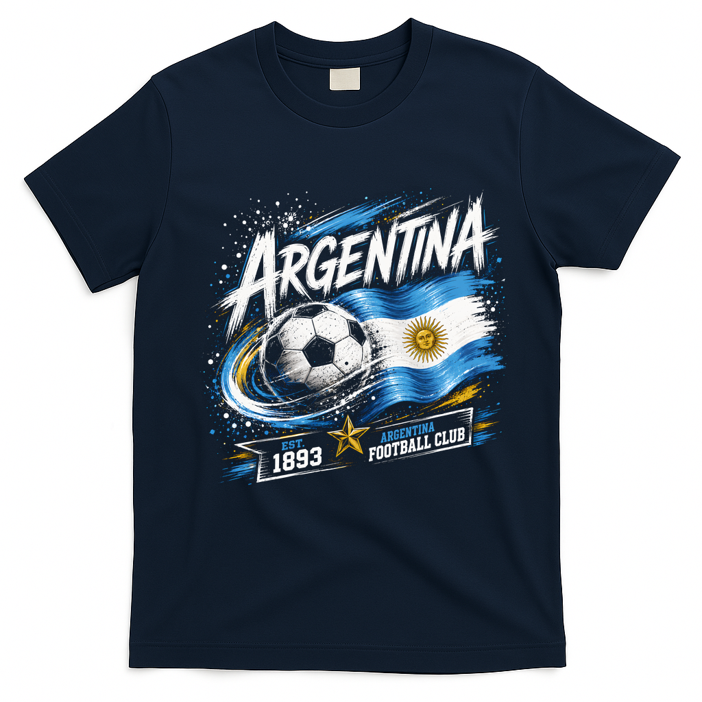 Argentina Football Club Vintage Soccer T-Shirt - Navy Blue