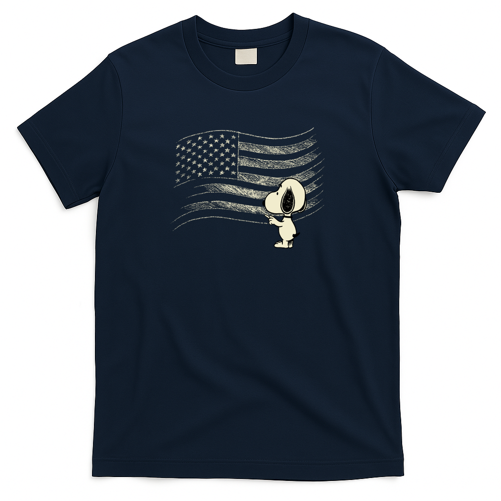 American Flag Chalk Beagle by Tobe Fonseca - Navy