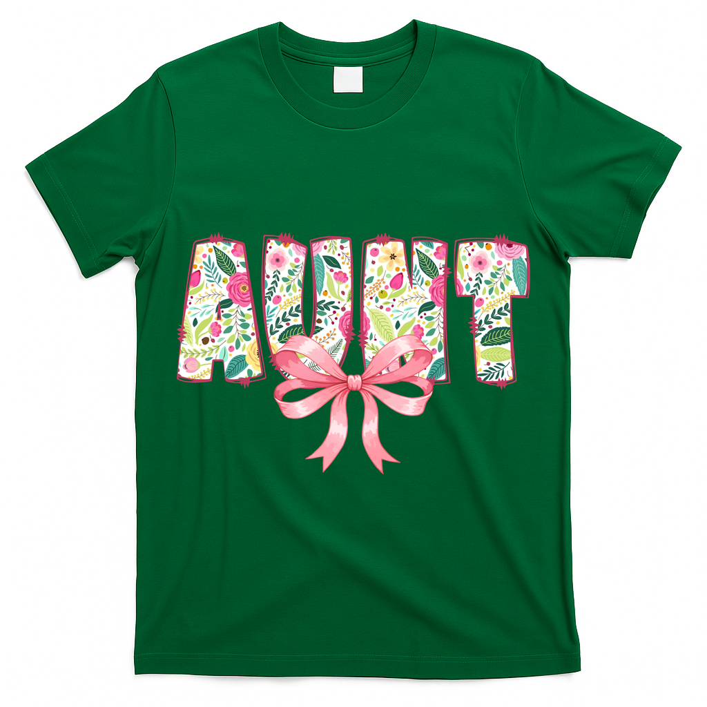 Aunt Floral Flower Family Matching  T-Shirt