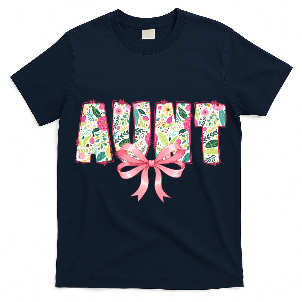 Aunt Floral Flower Family Matching  T-Shirt