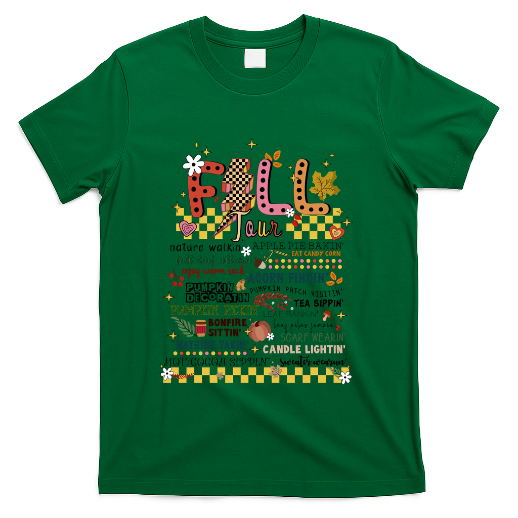 Autumn Fall Graphic T-Shirt - Green