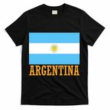 Argentina Flag Graphic Vintage T-Shirt - Black