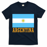 Argentina Flag Graphic Vintage T-Shirt - Navy