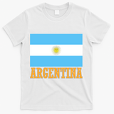 Argentina Flag Graphic Vintage T-Shirt - White